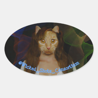 Pritty KiTty Oval Sticker