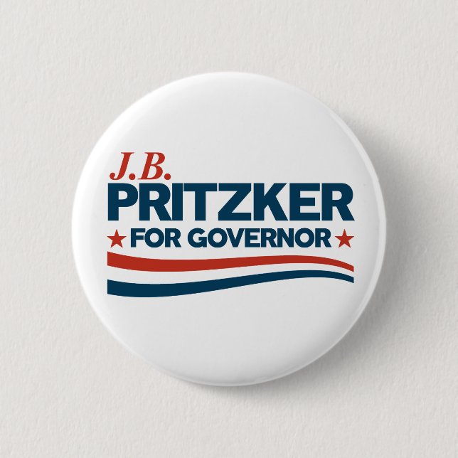 PRITZKER - JB Pritzker for Governor 2 Inch Round Button (Front)