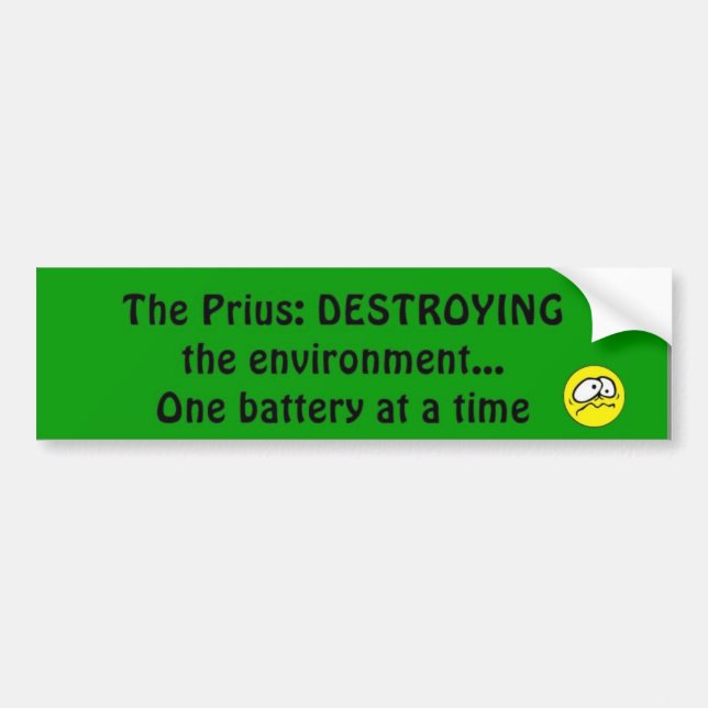 Prius Destroys Environment Bumper Sticker (Front)