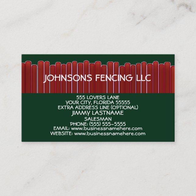 Privacy Fence Business Card (Front)