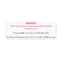 Privacy Protection Act sticker, white label