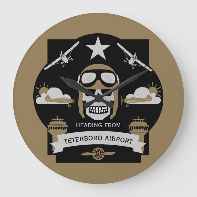 Private And Commercial Pilot Gift Large Clock (Front)