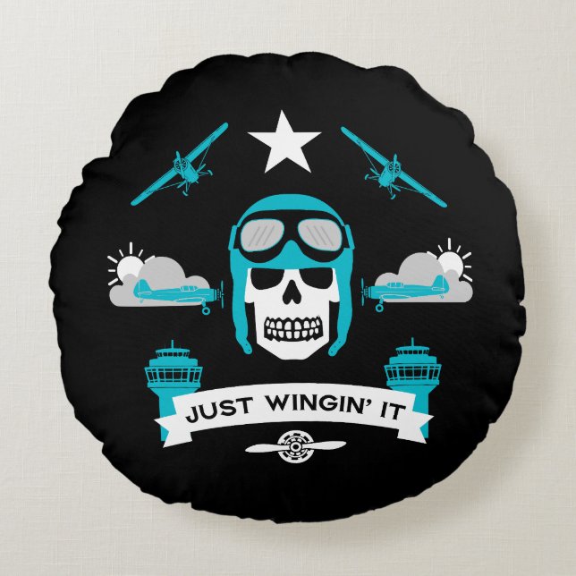 Private And Commercial Pilot Gift Round Pillow (Front)