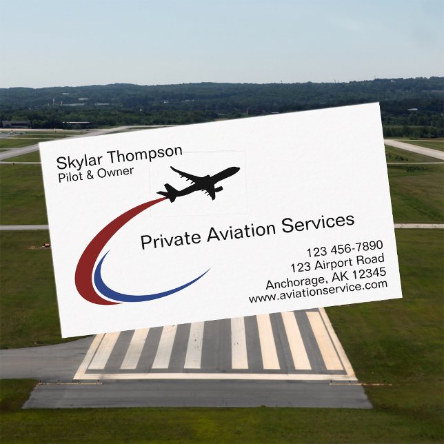 Private Aviation Services Business Card (Creator Uploaded)