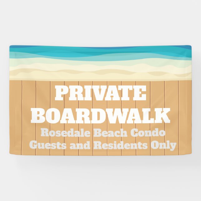 Private Boardwalk Custom Beach Condo Complex Banner (Horizontal)