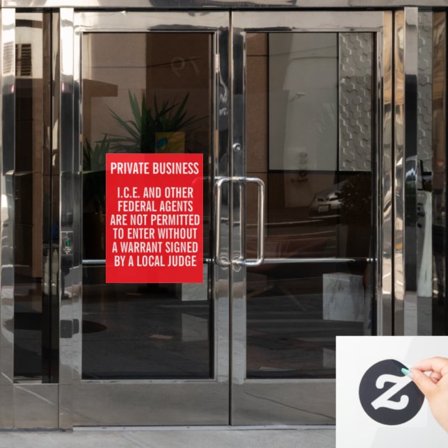 Private Business Know Your Rights Window Cling (Office Door)