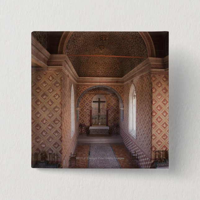 Private Chapel In Sintra National Palace 2 Inch Square Button (Front)