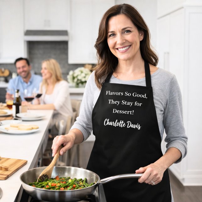 Private chef black white fun humour apron (Creator Uploaded)