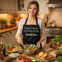 Private chef black white script slogan