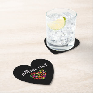 Private Chef Food Lover Valentines Day Paper Coaster