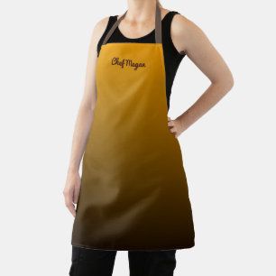 Private Chef Gradient Mustard Brown Apron
