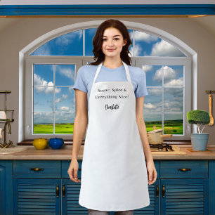Private chef white black script slogan apron
