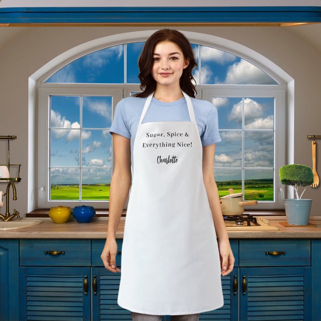Private chef white black script slogan apron (Creator Uploaded)