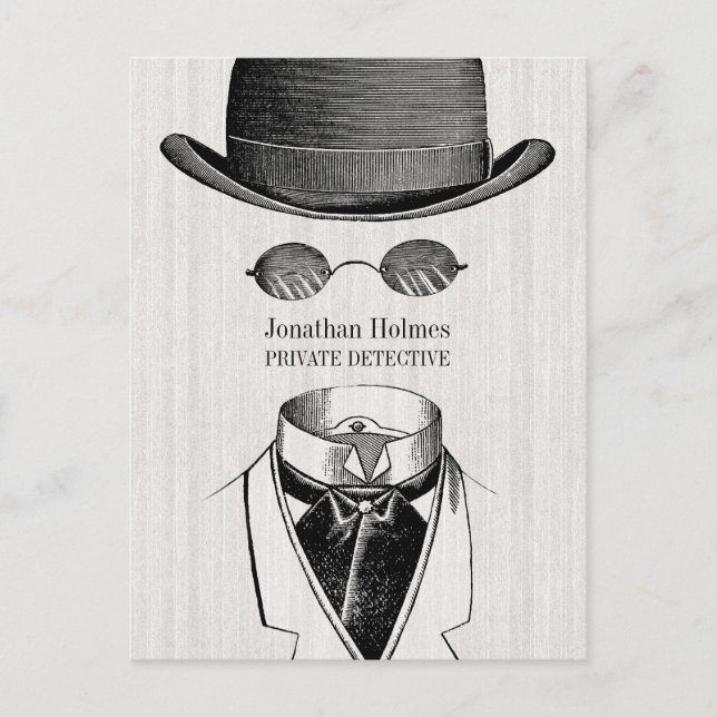 Private Detective Invisible Man Postcard (Front)