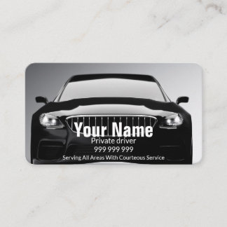 Private driver or taxi elegant black business card