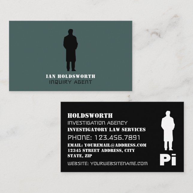 Private Eye Logo, Private Detective Investigator  Business Card (Front/Back)
