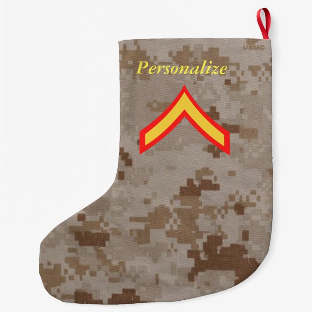 Private First Class Marine Rank Christmas Stocking (Back)