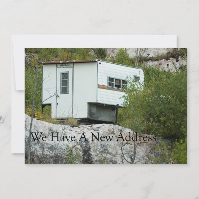 Private Funny Change of Address Card - Lost Camper (Front)