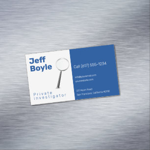 Private Investigat   Detective Professional Blue Magnetic Business Card