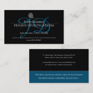 Private Investigations Detective Professional Business Card