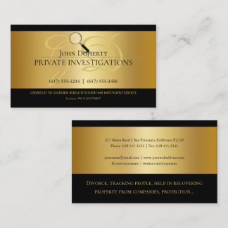 Private Investigations | Detective Professional Business Card