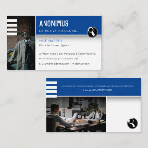 Private Investigations   Detective Professional Business Card