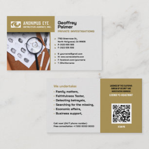 Private Investigations   Detective Professional Business Card