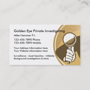 Private Investigator And Surveillance Business Card