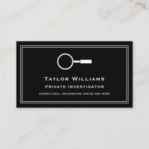 Private Investigator Detective Magnifying Glass Business Card