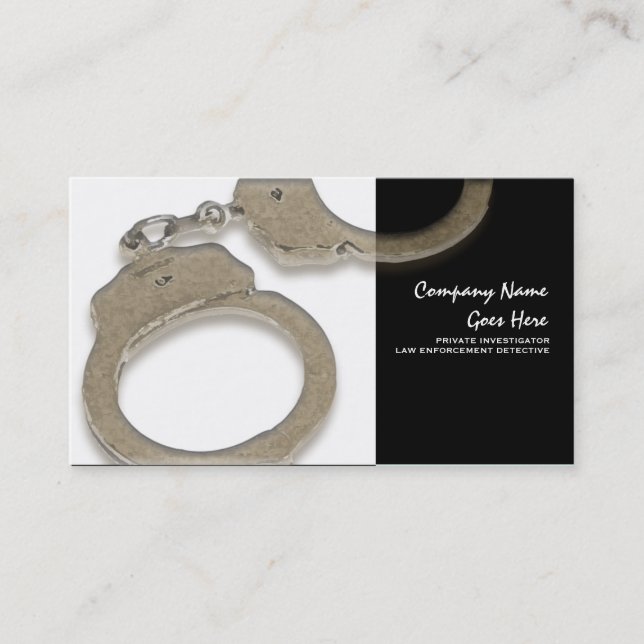 Private Investigator law detective enforcement Business Card (Front)