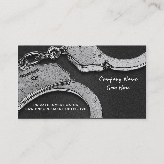 Private Investigator law detective enforcement Business Card (Front)