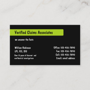 Private Investigator Services Business Card