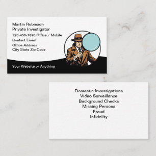 Private Investigator Theme Business Cards