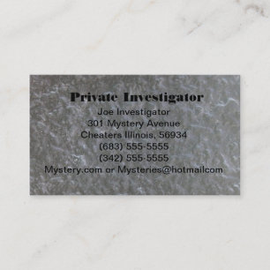 Private Investigator's business card