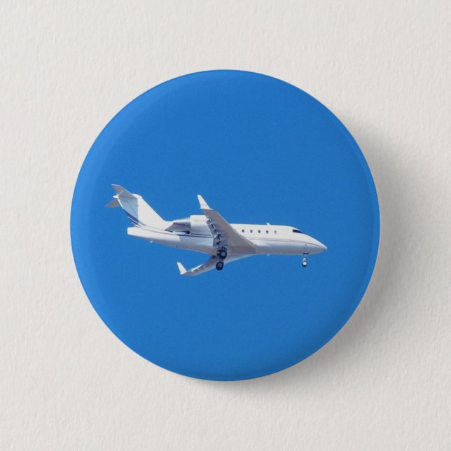 Private jet. 2 inch round button (Front)