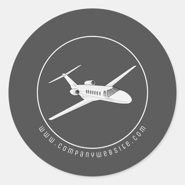 Private Jet Aircraft Classic Round Sticker (Front)