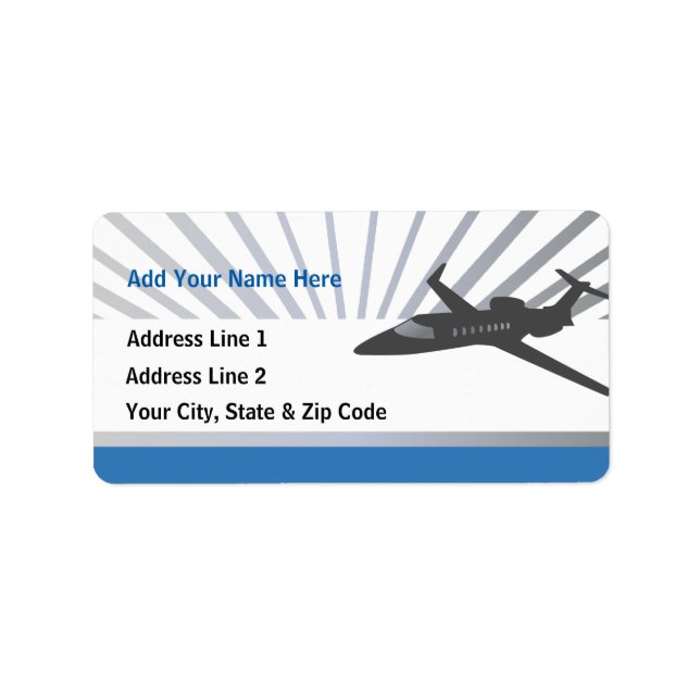 Private Jet Aircraft Label (Front)