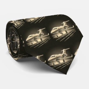 Private Jet Airplane Print Tie