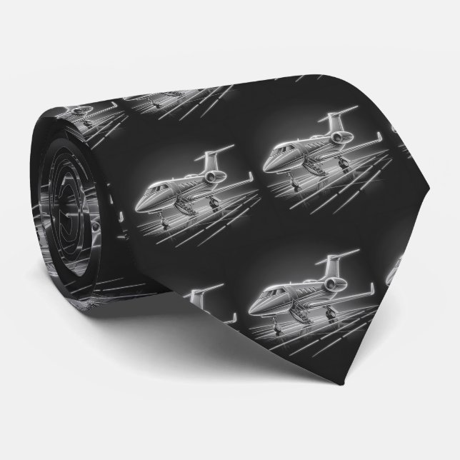 Private Jet Airplane print  Tie (Rolled)