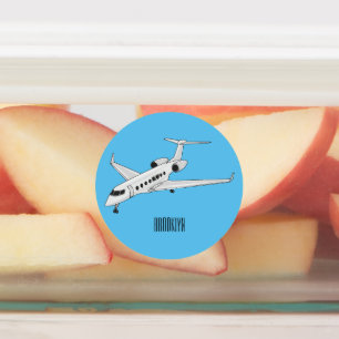 Private jet cartoon illustration