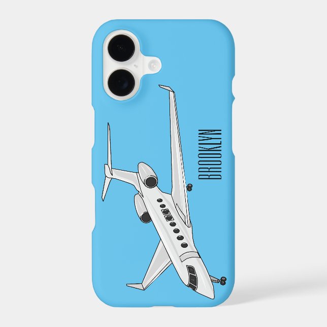 Private jet cartoon illustration (Back)