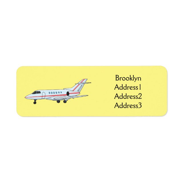 Private jet cartoon illustration (Front)