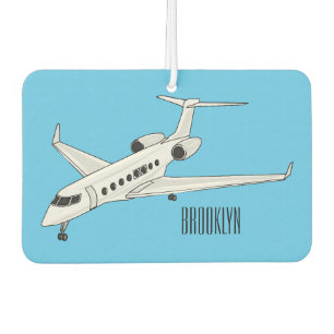 Private jet cartoon illustration air freshener