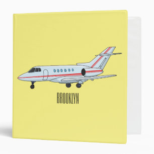 Private jet cartoon illustration binder
