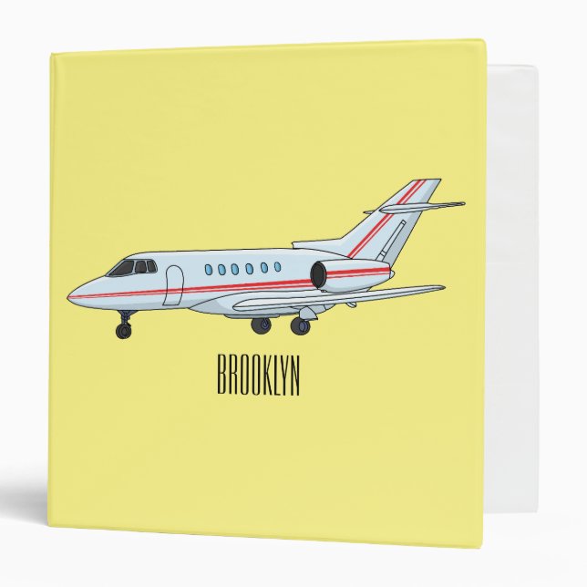 Private jet cartoon illustration binder (Front/Inside)