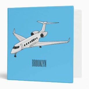Private jet cartoon illustration binder