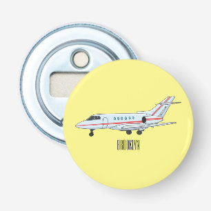 Private jet cartoon illustration bottle opener