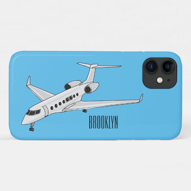 Private jet cartoon illustration Case-Mate iPhone case (Back (Horizontal))