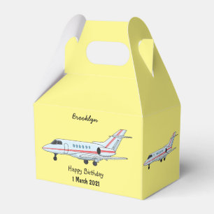 Private jet cartoon illustration favor box