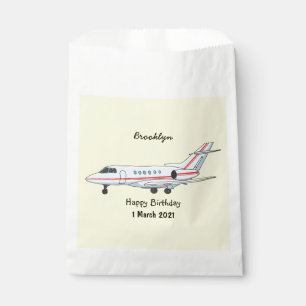 Private jet cartoon illustration favour bag
